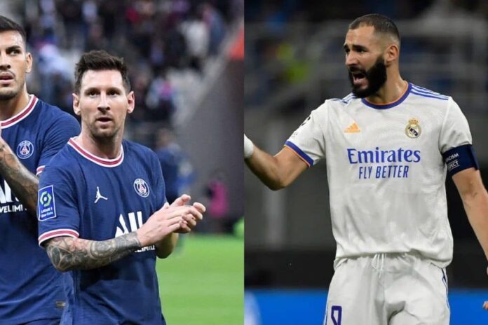 champions league psg real madrid messi benzema