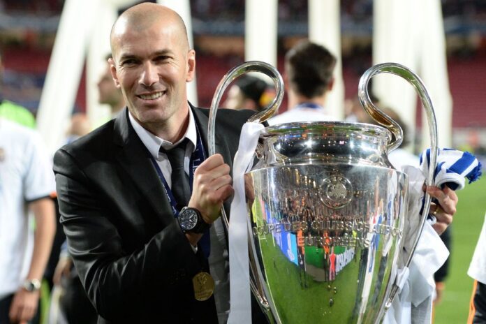Zidane e una delle Champions League vinte alla guida del Real Madrid